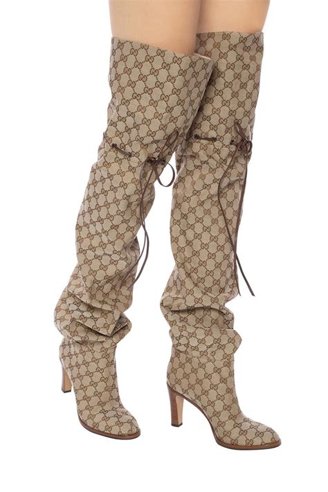 gucci riding boots|gucci print thigh high boots.